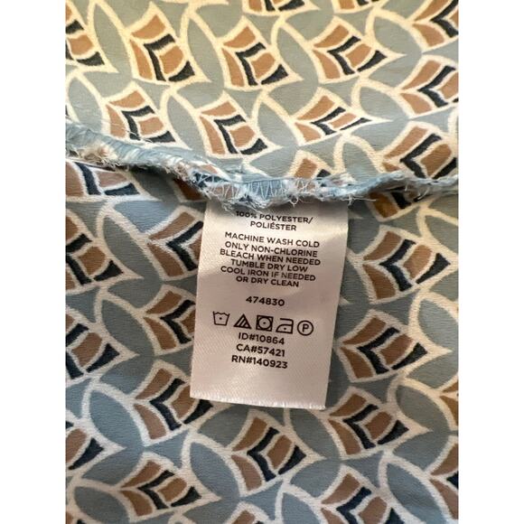 LOFT Blue and White Patterned Blouse - Picture 5 of 6